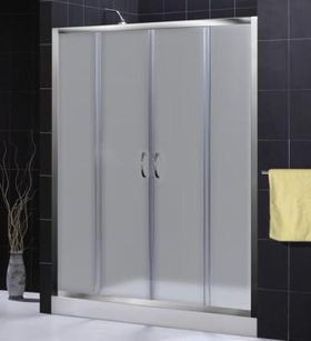 Visions Shower Door Frosted Glass White Finishvisions 