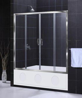 Visions Tub Door Clear Glass Chrome Finish