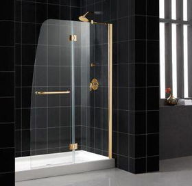 Aqua Shower Door Clear Glass Polished Brass Finishaqua 