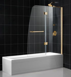 Aqua Tub Door Clear Glass Polished Brass Finishaqua 