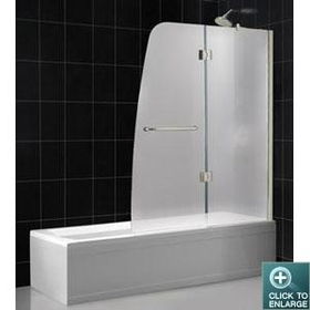 Aqua Tub Door Frosted Glass Polished Brass Finish