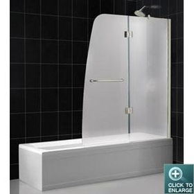 Aqua Tub Door Frosted Glass Polished Brass Finishaqua 