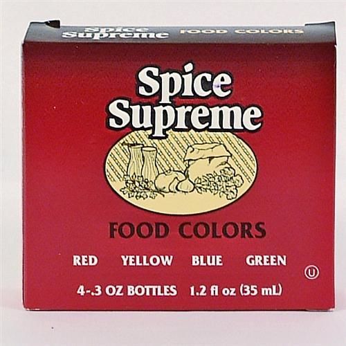 Spice Supreme Food Color 4 Pack Assorted Case Pack 24spice 
