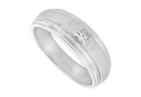 Mens Diamond Ring : 14K White Gold - 0.25 CT Diamonds - Ring Size 9.5mens 