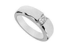 Mens Diamond Ring : 14K White Gold - 0.25 CT Diamonds - Ring Size 9.0