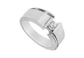 Mens Diamond Ring : 14K White Gold - 0.25 CT Diamonds - Ring Size 9.0