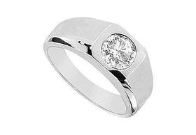 Mens Diamond Ring : 14K White Gold - 0.25 CT Diamonds - Ring Size 9.0