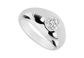 Mens Diamond Ring : 14K White Gold - 0.25 CT Diamonds - Ring Size 9.0