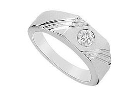 Mens Diamond Ring : 14K White Gold - 0.25 CT Diamonds - Ring Size 9.0mens 