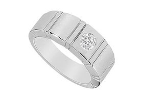 Mens Diamond Ring : 14K White Gold - 0.25 CT Diamonds - Ring Size 9.0mens 