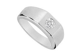 Mens Diamond Ring : 14K White Gold - 0.25 CT Diamonds - Ring Size 9.0mens 