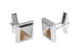 Mens CZ Sterling Silver Cufflinksmens 