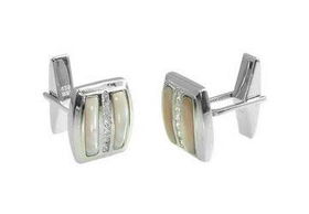 Mens CZ Sterling Silver Cufflinksmens 