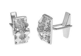 Mens CZ Sterling Silver Cufflinks