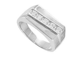 Mens CZ Sterling Silver Ring