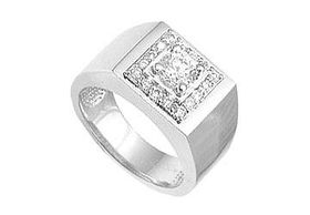 Mens CZ Sterling Silver Ringmens 