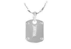 Dog Tag I CZ Sterling Silver Pendantdog 