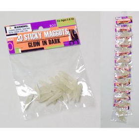 Sticky Maggots 20 Count- Glow N Dark Case Pack 48sticky 