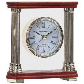 Brookwood&trade; Desk Clock with Wood Top and Bottom