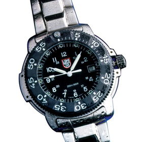 Steel Seal Dive Watch, Black Dial, Steel Braceletsteel 