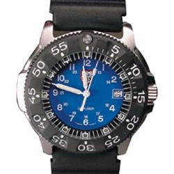 Steel Seal Dive Watch, Blue Dial, Heavy Rubber Bandsteel 