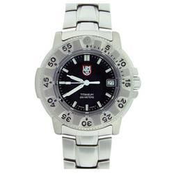 Navy Seal Titanium Dive Watch, Black Dial, Titanium Braceletnavy 
