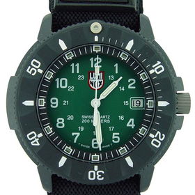 Navy Seal II Dive Watch, Green Dial, Logo Nylon Strapnavy 