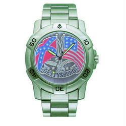 Sport Watch, Chrome, Embossed, Gettysburg, Metal Bandsport 