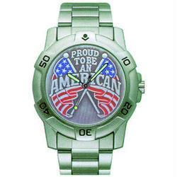 Sport Watch, Chrome, Embossed, Proud to Be, Metal Bandsport 