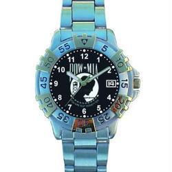 Sport Watch, Chrome, Military, POW/MIA, 2-Tone, Metal Bandsport 