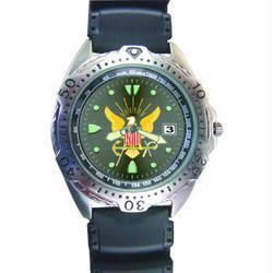 Sport Watch, Rugged, Chrome, US Navy, Charcoal Face, Rubbersport 