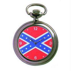 Pocket Watch, Chrome, Rebel Flagpocket 