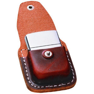 Leather Lighter Pouch w/Clip, Brownleather 