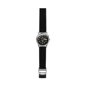 Angler, Black EL Dial, Polished S.S. Case, Leather Bandangler 
