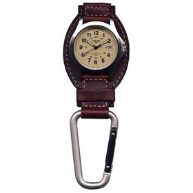 Leather Hanger, Cream Dial, Tan Leather, Silver Carabineerleather 