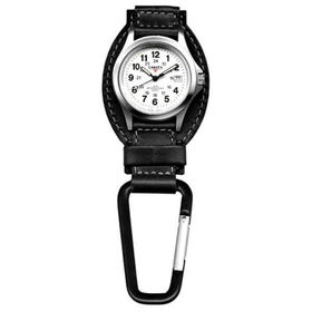 Leather Hanger, White Dial, Black Leather, Black Carabineerleather 