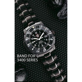 Black stainless Steel Band for the 3400 Series Watchesblack 