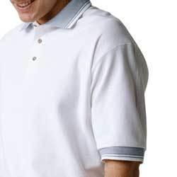 Jerzees cool knit sport shirt with jacquard birdseye collar Color: NAVY / WHITE Ljerzees 
