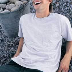 Best by Fruit of the Loom 50/50 pocket tee Color: ASH MDfruit 