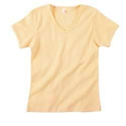 Ladies' Ringspun Ribbed V-Neck T-Shirt Color: BLACK MDladies 