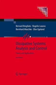 Dissipative Systems Analysis And Controldissipative 