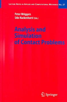 Analysis And Simulation of Contact Problemsanalysis 