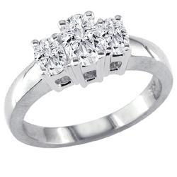 14K White Gold Three 3 Stone Round Diamond Ring (0.25 ctw, G-H, I1)