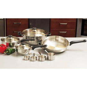 Chef&rsquo;s Secret&reg; 11pc Surgical Stainless Steel Cookware Set with Glass Coverschef 