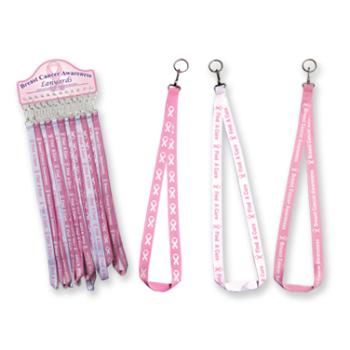 Breast Cancer Awareness Lanyard keychain Case Pack 72breast 