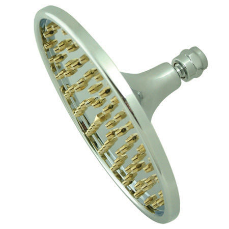 Kingston Brass 8 in. Diameter Brass Rain Drop Shower Head K128A4, Chrome with Polished Brass Accents