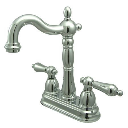 Kingston Brass Two Handle 4 in. Centerset Bar Faucet KB1491AL, Chrome