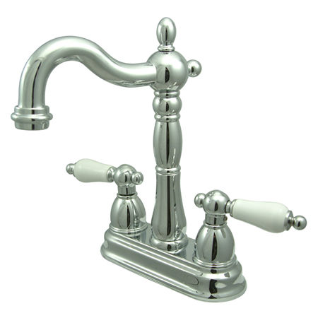 Kingston Brass Two Handle 4 in. Centerset Bar Faucet KB1491PL, Chrome