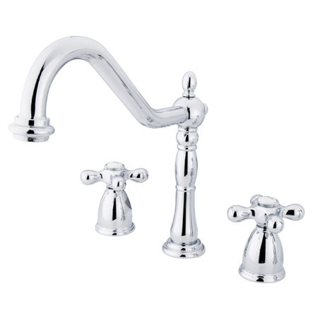 Kingston Brass Two Handle Widespread Deck Mount Kitchen Faucet KB1791AXLS, Chromekingston 