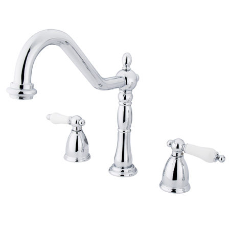 Kingston Brass Two Handle Widespread Deck Mount Kitchen Faucet KB1791PLLS, Chromekingston 